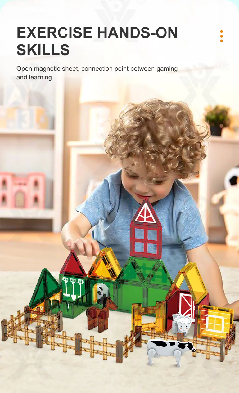 Farm-Themed Magnetic Tiles Toy, Animals-diy Building Blocks · TV10479 · detail image 3 of 9
