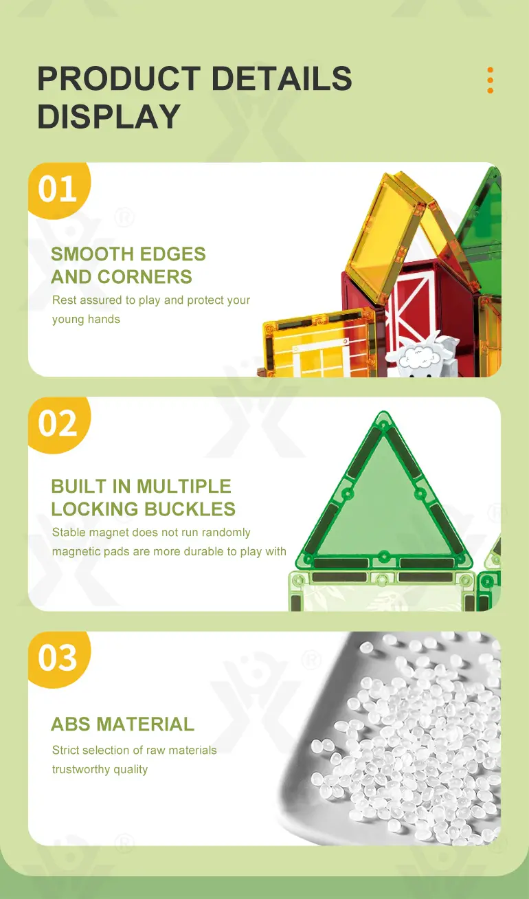 Farm-Themed Magnetic Tiles Toy, Animals-diy Building Blocks · TV10479 · detail image 6 of 9