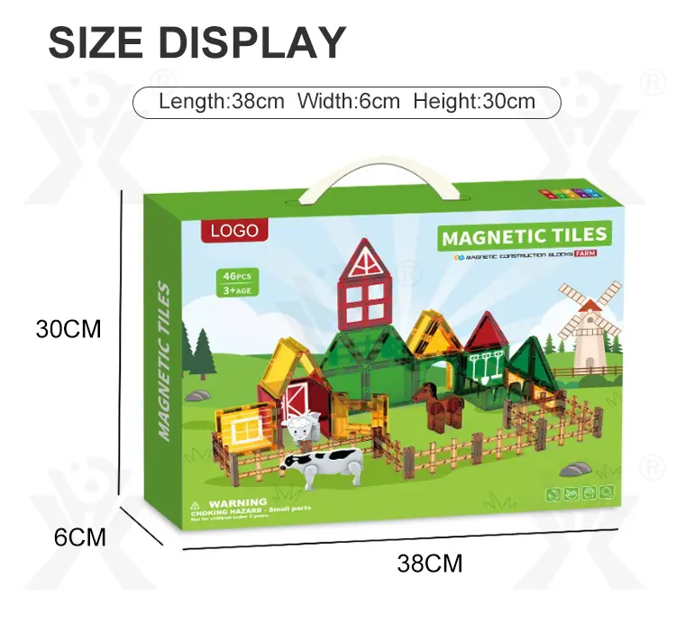 Farm-Themed Magnetic Tiles Toy, Animals-diy Building Blocks · TV10479 · detail image 9 of 9