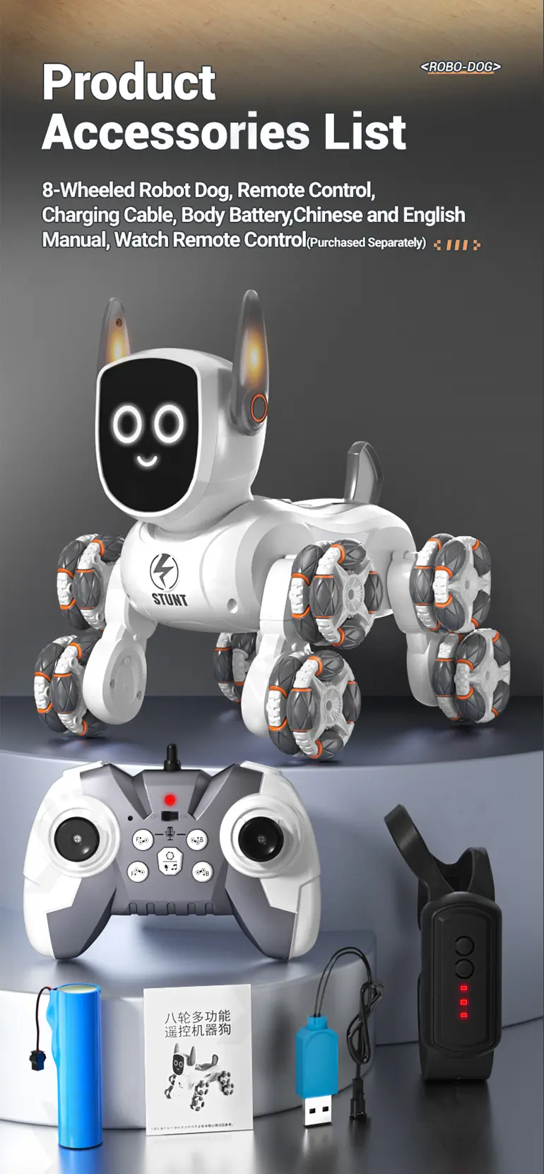 8-Wheeled Stunt Robot Dog Toy 4WD · TV10467 · detail image 12 of 16