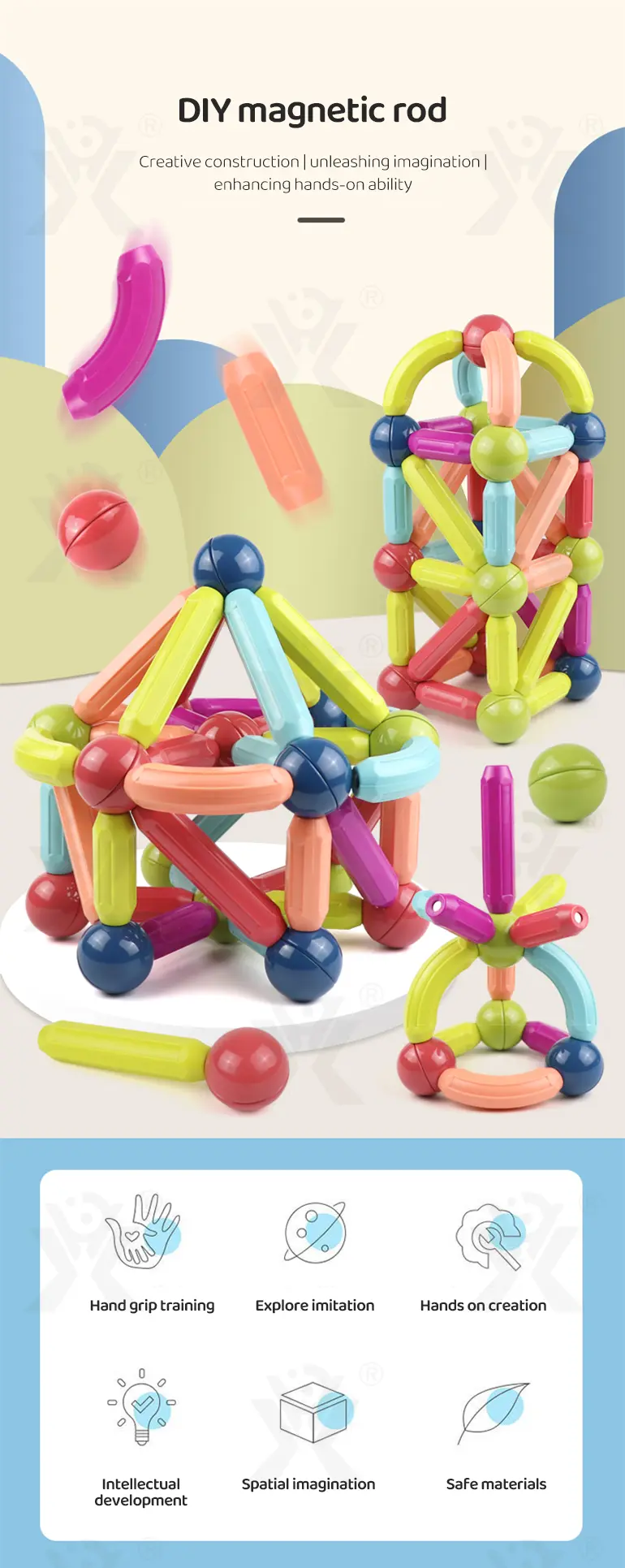 Magnetic Bar Toy with Balls · TV10490 · detail image 1 of 14