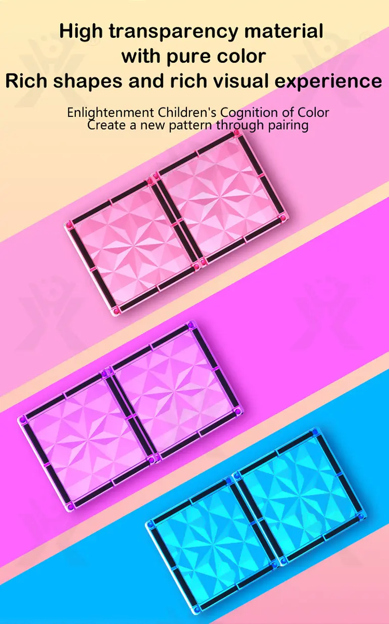 Pink Magnetic Tiles Set 3D Blocks-diy building blocks · TV10480 · detail image 5 of 8