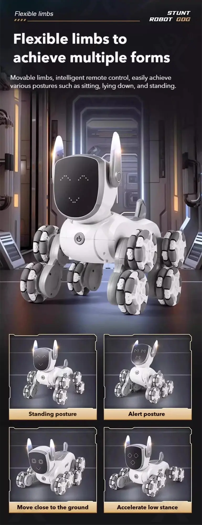 8-Wheeled Robot Dog with Voice & Stunt Features · TV10465 · detail image 4 of 14