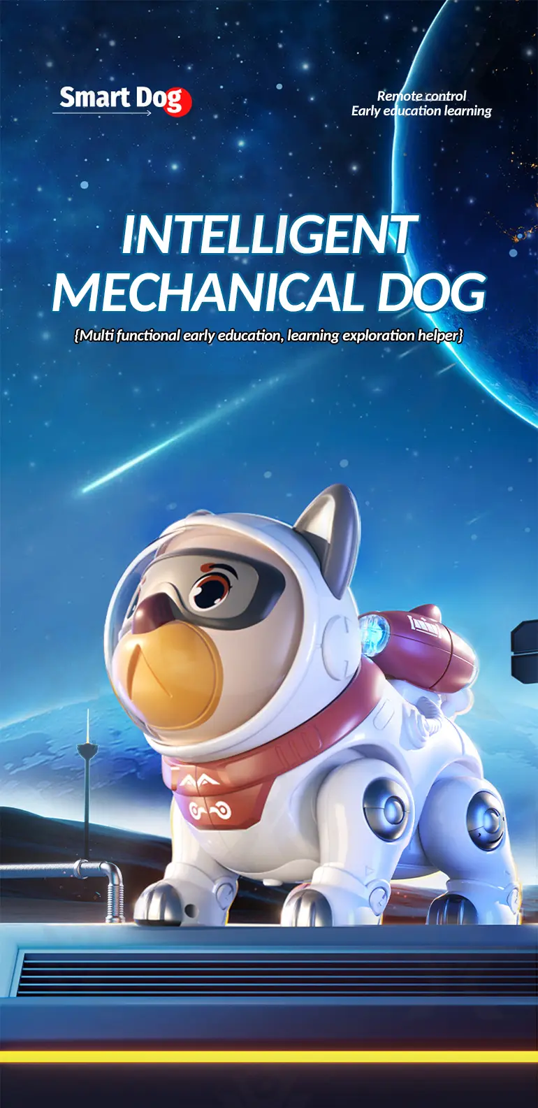Cute Mechanical Dog Toy with Remote & Lights · TV10460 · detail image 1 of 9