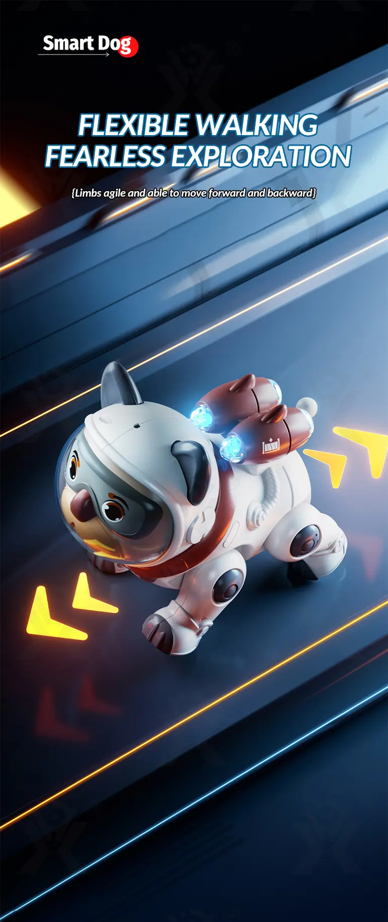 Cute Mechanical Dog Toy with Remote & Lights · TV10460 · detail image 3 of 9