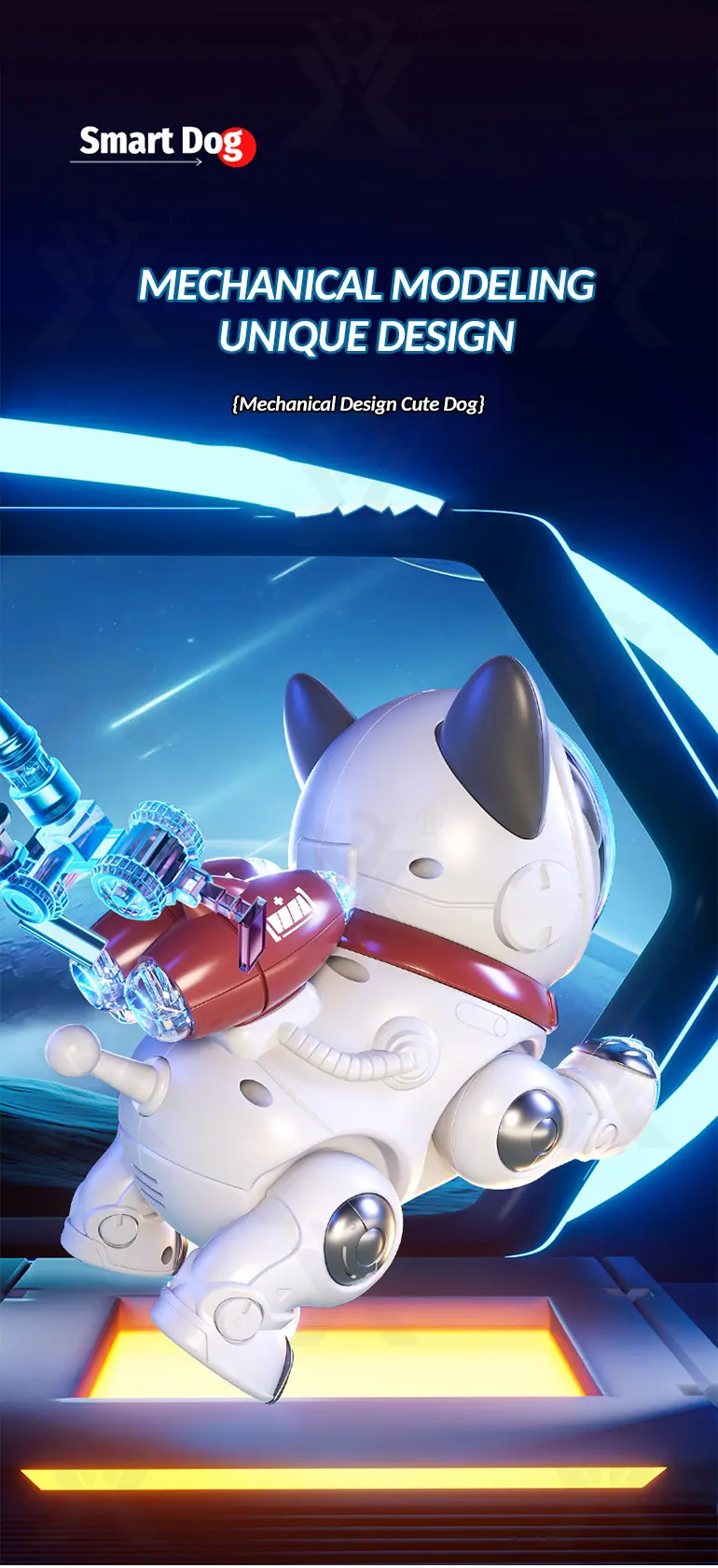 Cute Mechanical Dog Toy with Remote & Lights · TV10460 · detail image 7 of 9