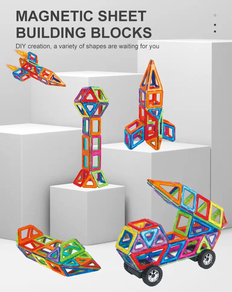 Magnetic Tile Building Blocks, 50 Pcs · TV10473 · detail image 1 of 6