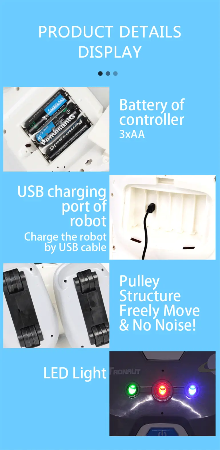 Astronaut RC Robot Toy with LED Lights & Dance · TV10463 · detail image 11 of 11