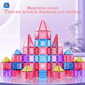 Pink Magnetic Tiles Set 3D Blocks-diy building blocks · TV10480 · product photo 3 of 8