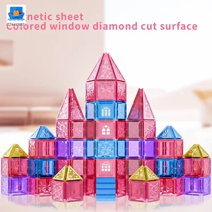 Pink Magnetic Tiles Set 3D Blocks-diy building blocks · TV10480 · product photo 4 of 8