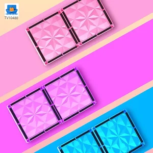 Pink Magnetic Tiles Set 3D Blocks-diy building blocks · TV10480 · product photo 6 of 8