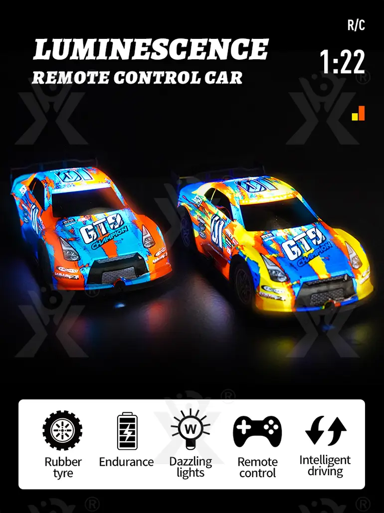 Jouet de voiture lumineux RC, voiture de course RC·TV10415·image de détail 1 de 11