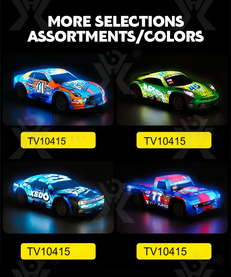 Jouet de voiture lumineux RC, voiture de course RC·TV10415·image de détail 10 de 11