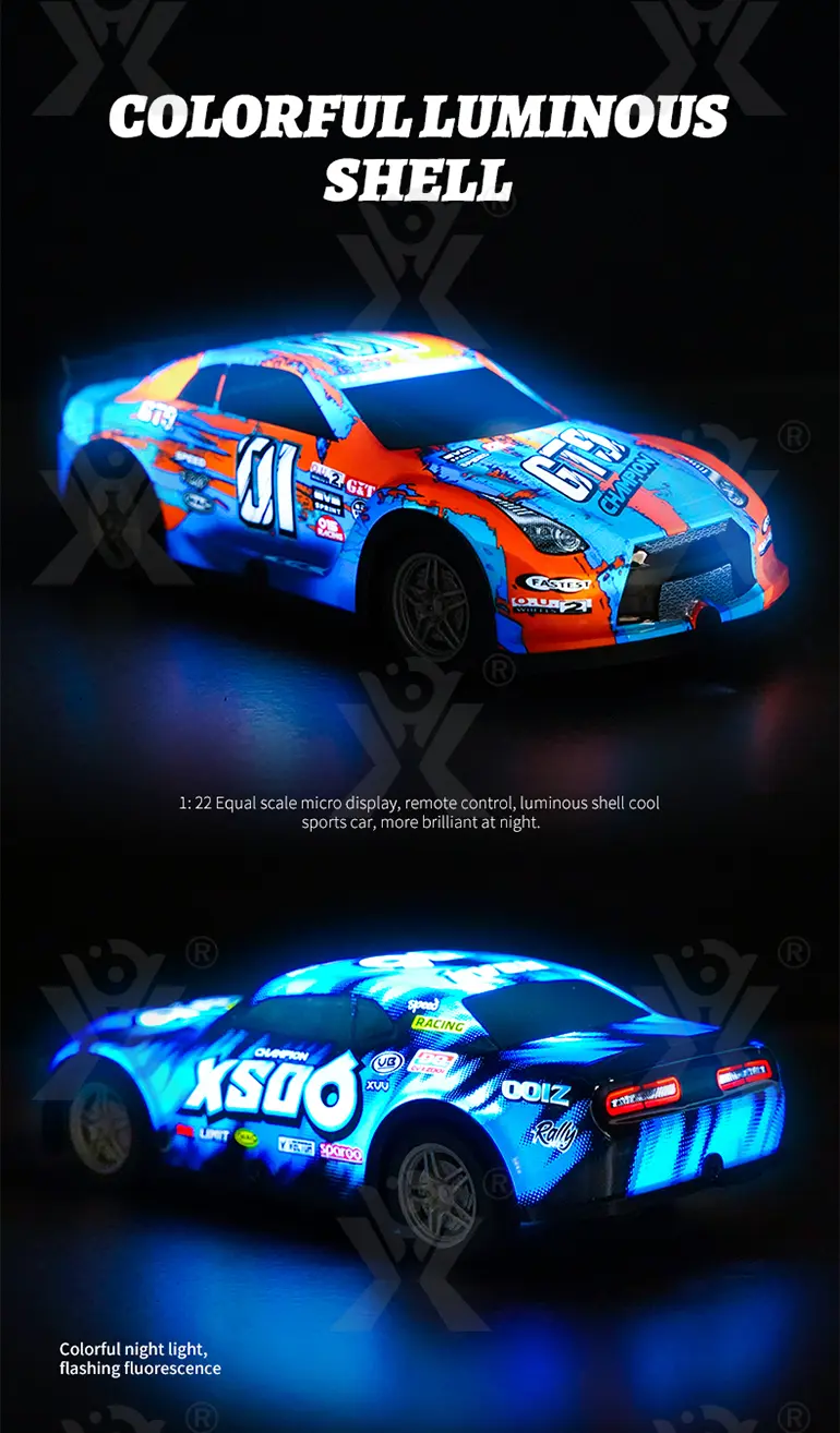 Jouet de voiture lumineux RC, voiture de course RC·TV10415·image de détail 3 de 11
