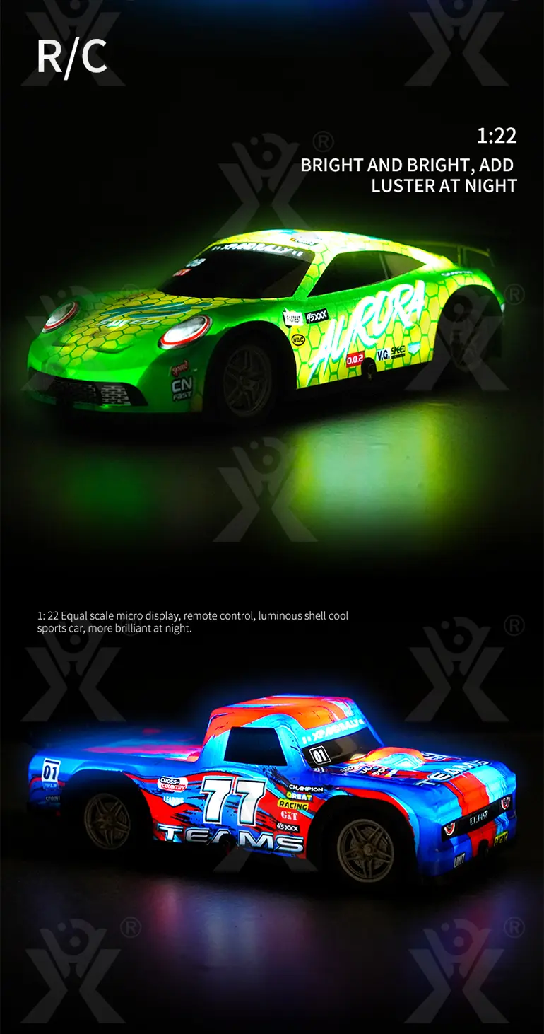 Jouet de voiture lumineux RC, voiture de course RC·TV10415·image de détail 4 de 11
