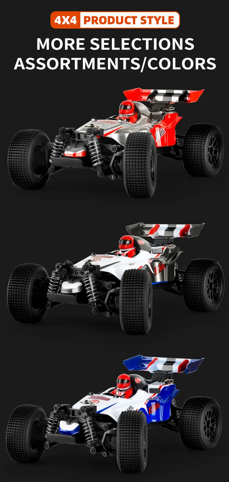 Off-Road Racing Car Toy With Servo Steering, 1:18 Scale, 4WD · TV10399 · detail image 14 of 15