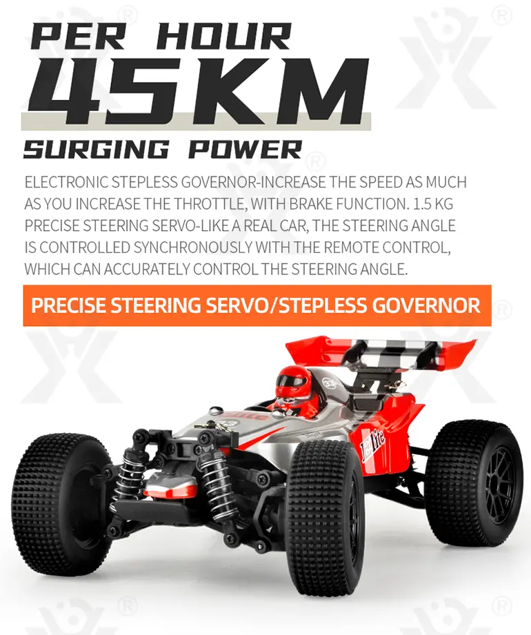 Off-Road Racing Car Toy With Servo Steering, 1:18 Scale, 4WD · TV10399 · detail image 2 of 15
