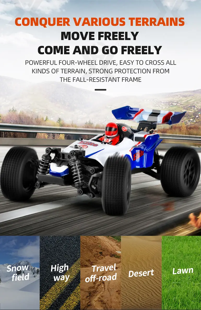 Off-Road Racing Car Toy With Servo Steering, 1:18 Scale, 4WD · TV10399 · detail image 3 of 15