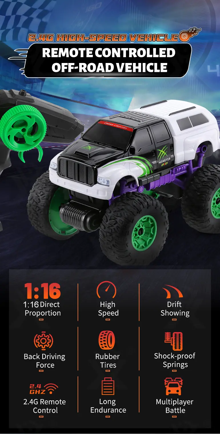 1: 16 2.4GHz Large Wheel RC Off-Road Toy · TV10443 · detail image 1 of 8