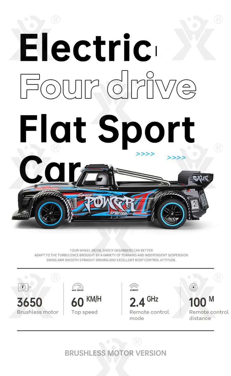 3650 Brushless RC Sports Car Toy, 4WD, 60KM/H · TV10414 · detail image 2 of 13
