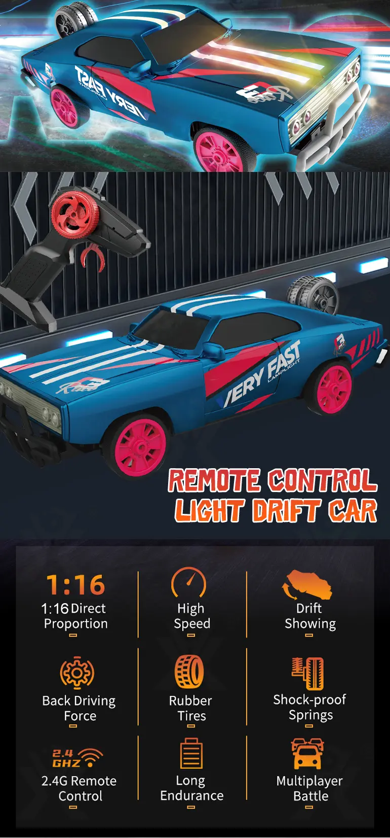 1: 16 RC Drift Car Toy · TV10441 · detail image 1 of 7