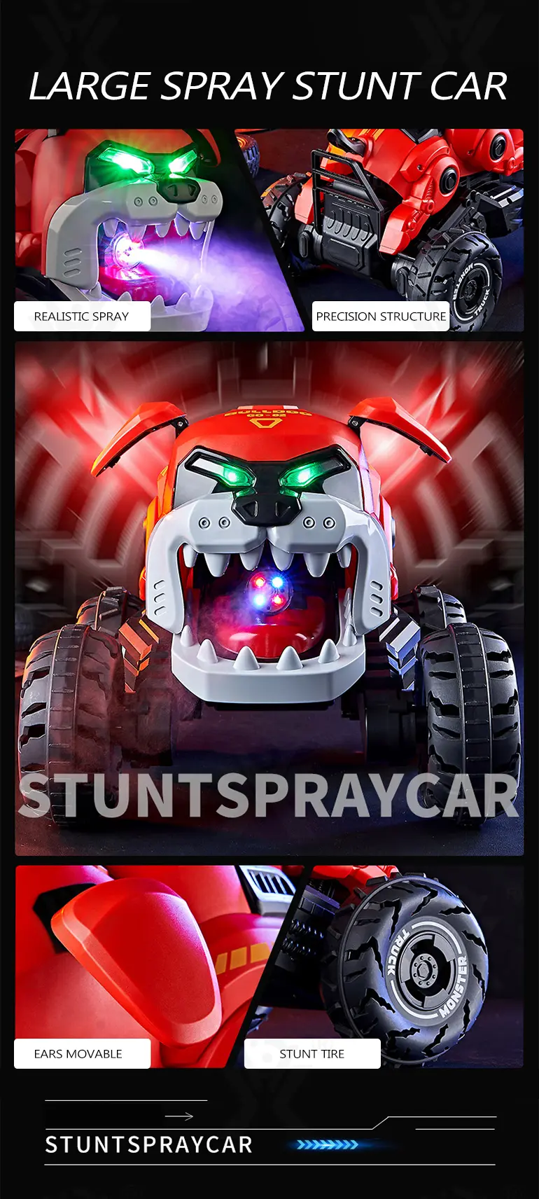 RC Stunt Car Toy With Fierce Dog Shape · TV10442 · detail image 2 of 10