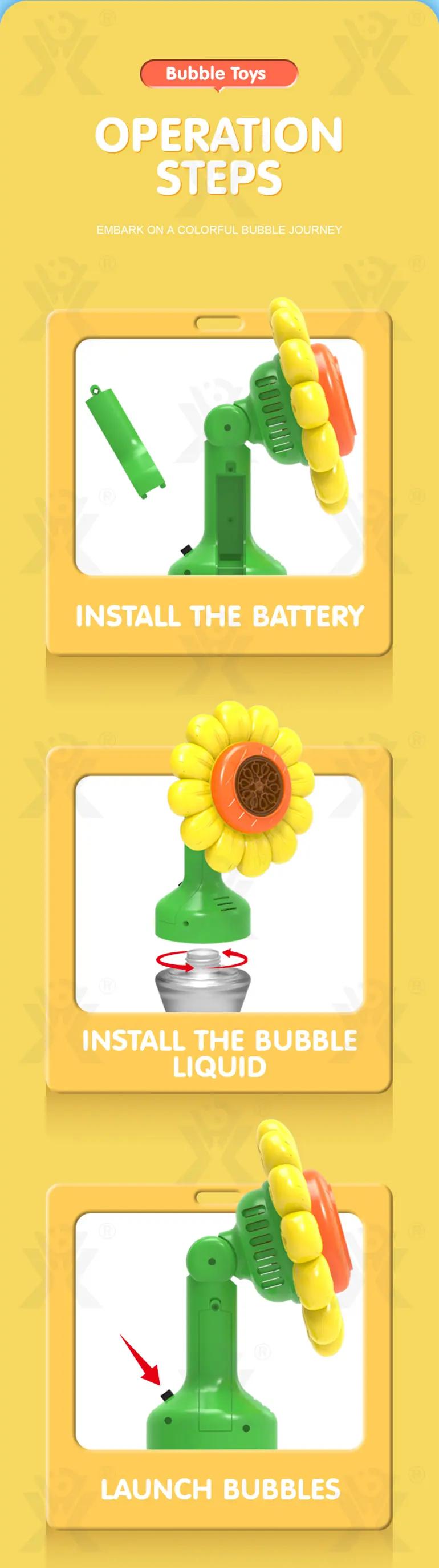 Máquina de burbujas con forma de girasol·TV10427·imagen de detalle 4 de 11