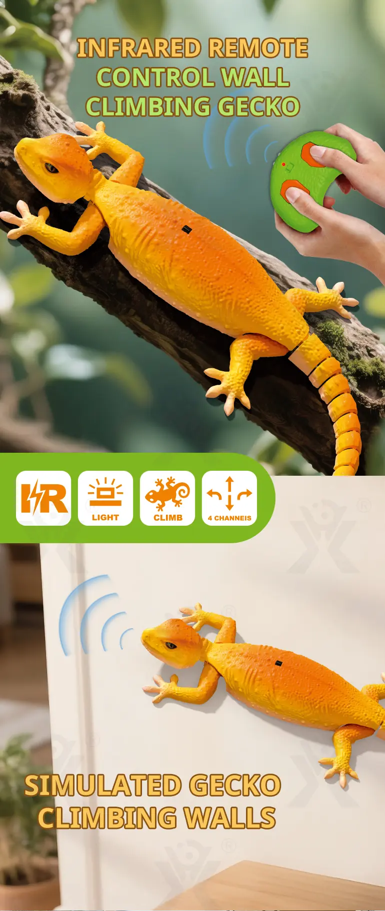 Wall Climbing RC Gecko Toy · TV10402 · detail image 1 of 6