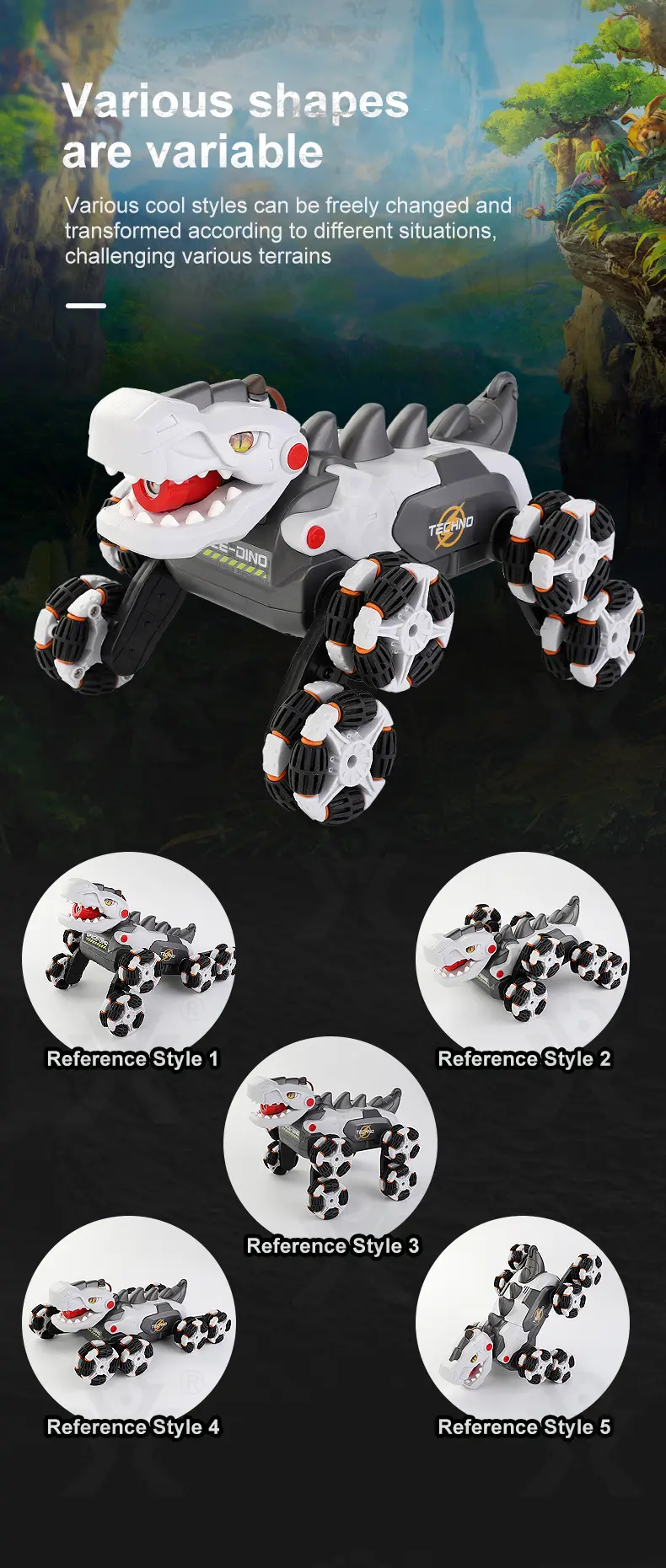 Stunt Dinosaur Car, Transformable Dinosaur Car · TV10421 · detail image 4 of 9