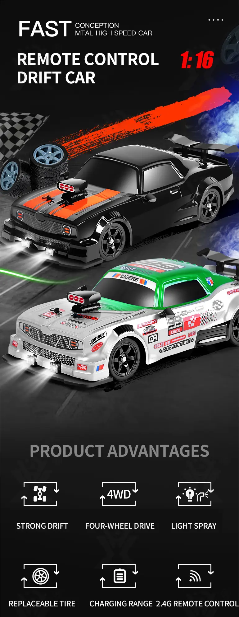1:16 RC 4WD Drift Car · TV10389 · detail image 1 of 11