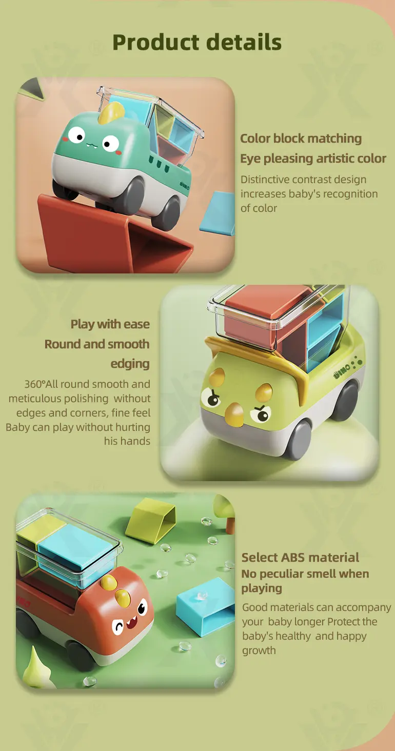 Trucky 3 Puzzle Game Set, Dinosaur Truck Toy Building Block · TV10379 · detail image 7 of 8