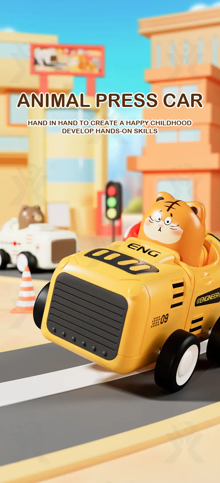 Animal Inertia Car, Toddler Car · TV10301 · detail image 1 of 10