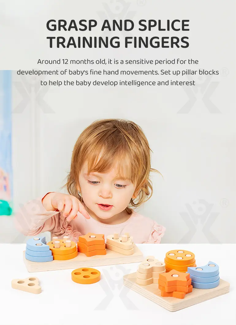 Wooden Montessori Sorting Toy, Shape Matching Puzzle · TV10378 · detail image 2 of 10
