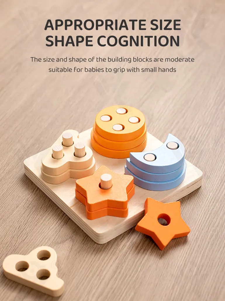 Wooden Montessori Sorting Toy, Shape Matching Puzzle · TV10378 · detail image 3 of 10