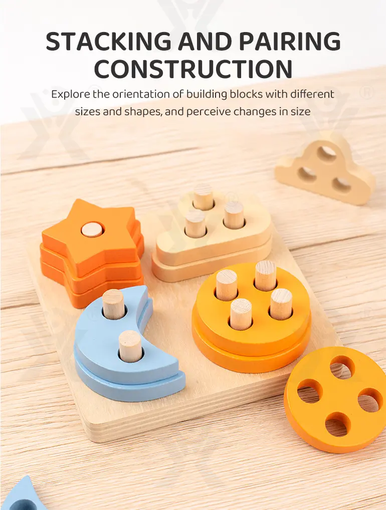 Wooden Montessori Sorting Toy, Shape Matching Puzzle · TV10378 · detail image 5 of 10
