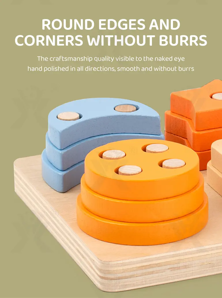 Wooden Montessori Sorting Toy, Shape Matching Puzzle · TV10378 · detail image 7 of 10