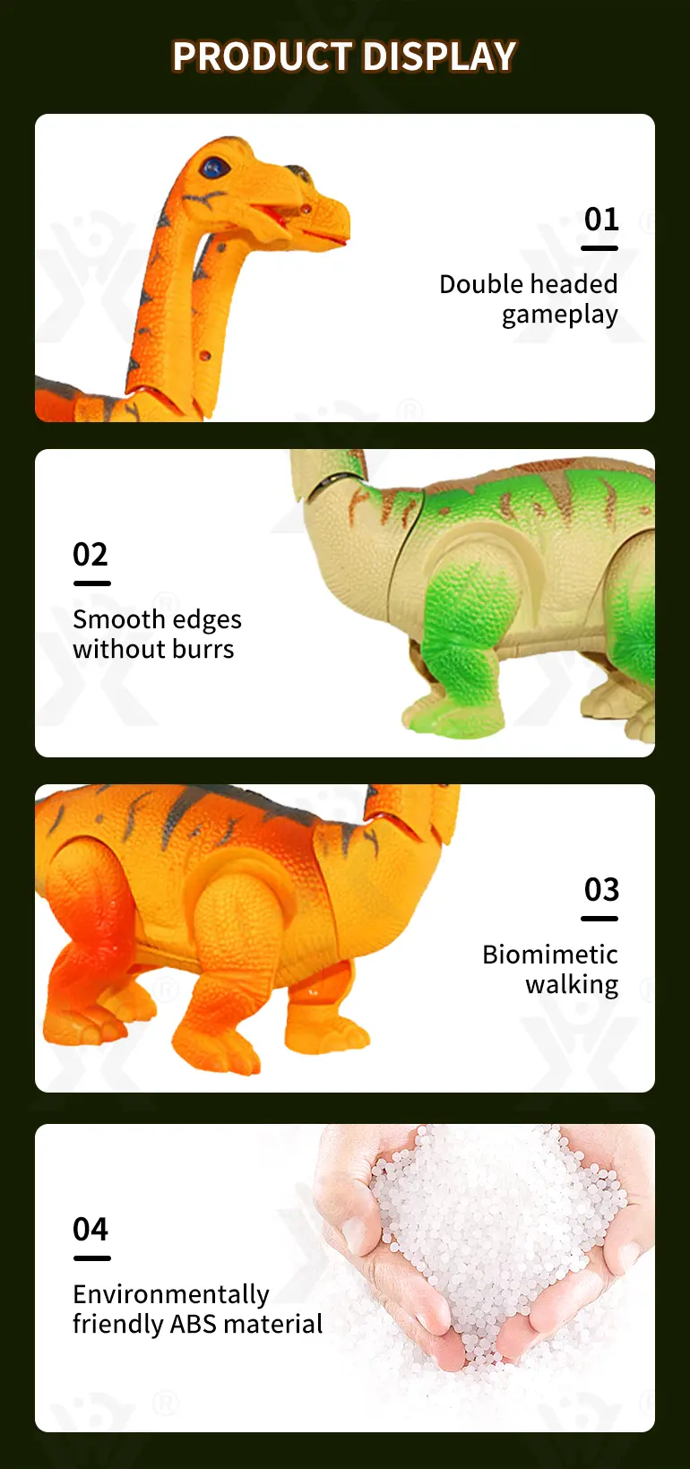 Electric Two-Head Dinosaur Toy, Brachiosaurus · TV10369 · detail image 5 of 7