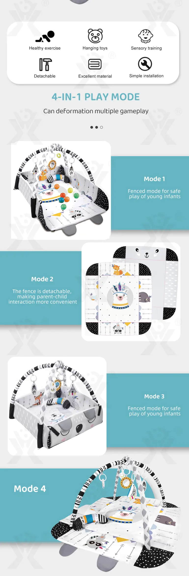 4-In-1 Baby Play Mat Wholesale Supply · TV10383 · detail image 2 of 7