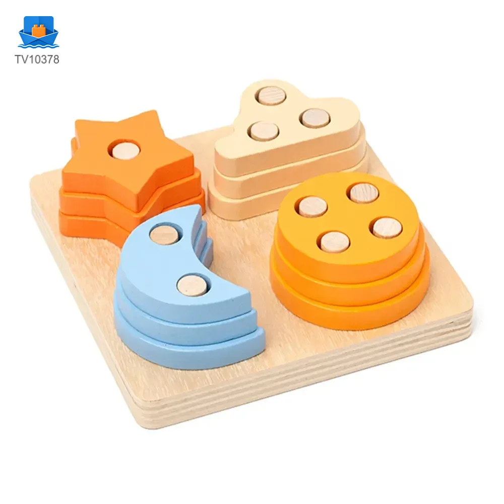 Wooden Montessori Sorting Toy, Shape Matching Puzzle · TV10378 · product photo 1 of 6