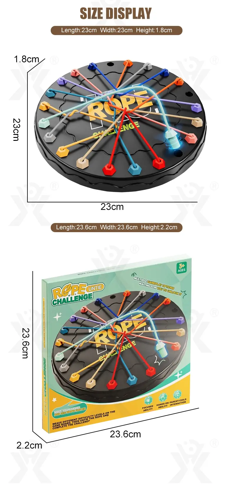 Rope Challenge Game Board, Logic Puzzle Board Game · TV10310 · detail image 10 of 10