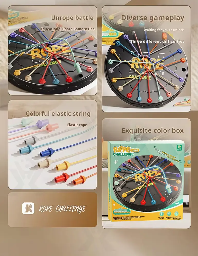Rope Challenge Game Board, Logic Puzzle Board Game · TV10310 · detail image 2 of 10