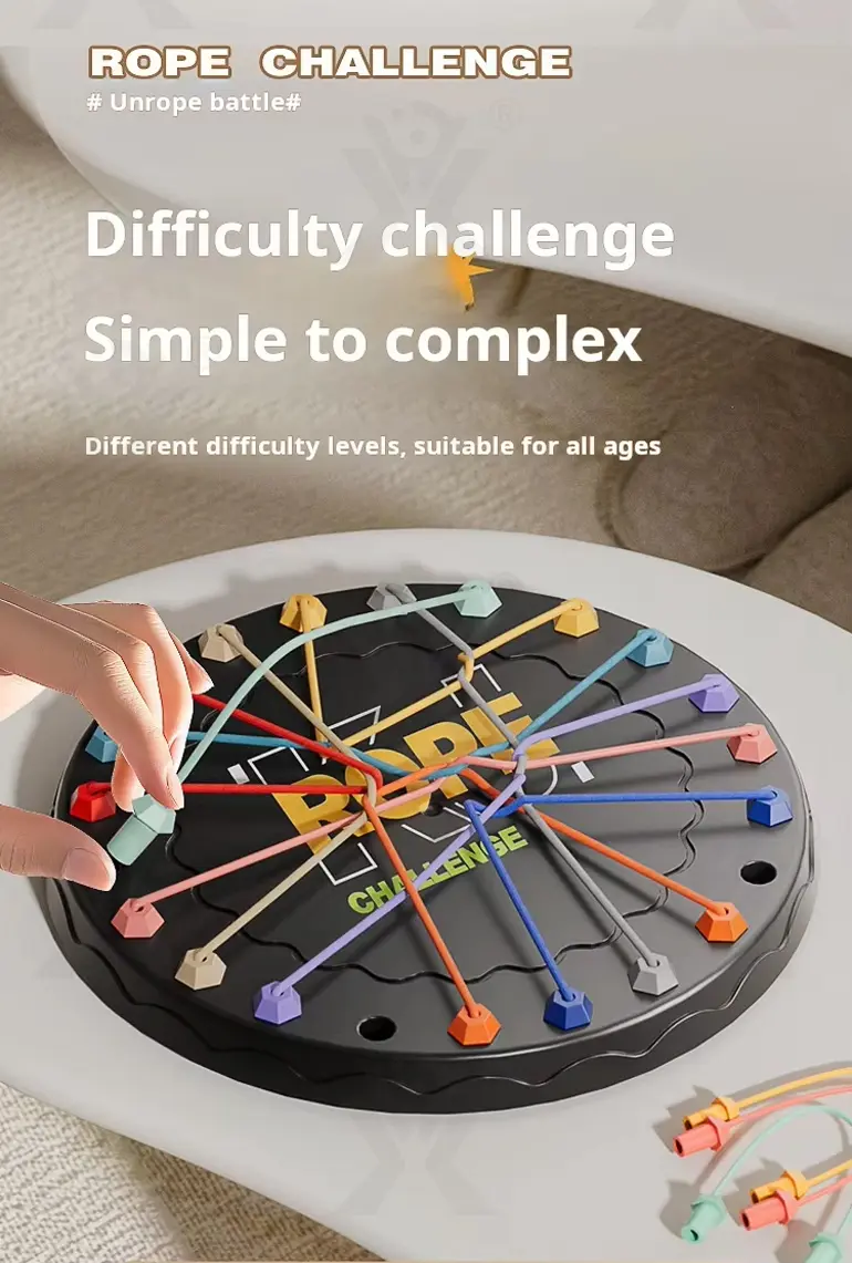 Rope Challenge Game Board, Logic Puzzle Board Game · TV10310 · detail image 4 of 10