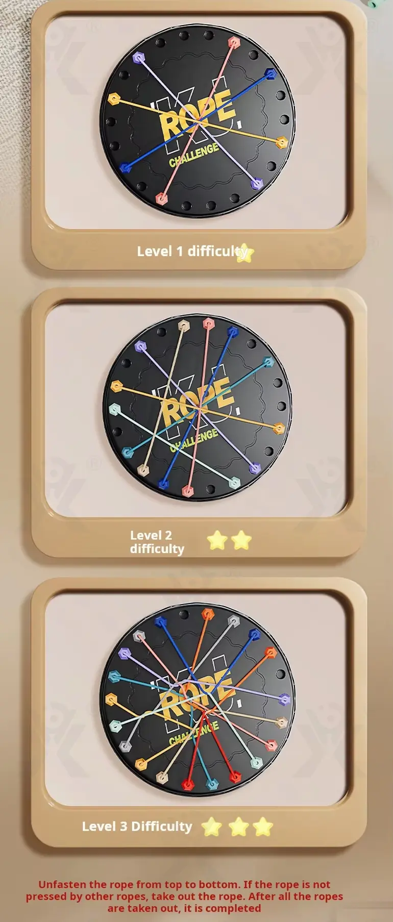 Rope Challenge Game Board, Logic Puzzle Board Game · TV10310 · detail image 5 of 10