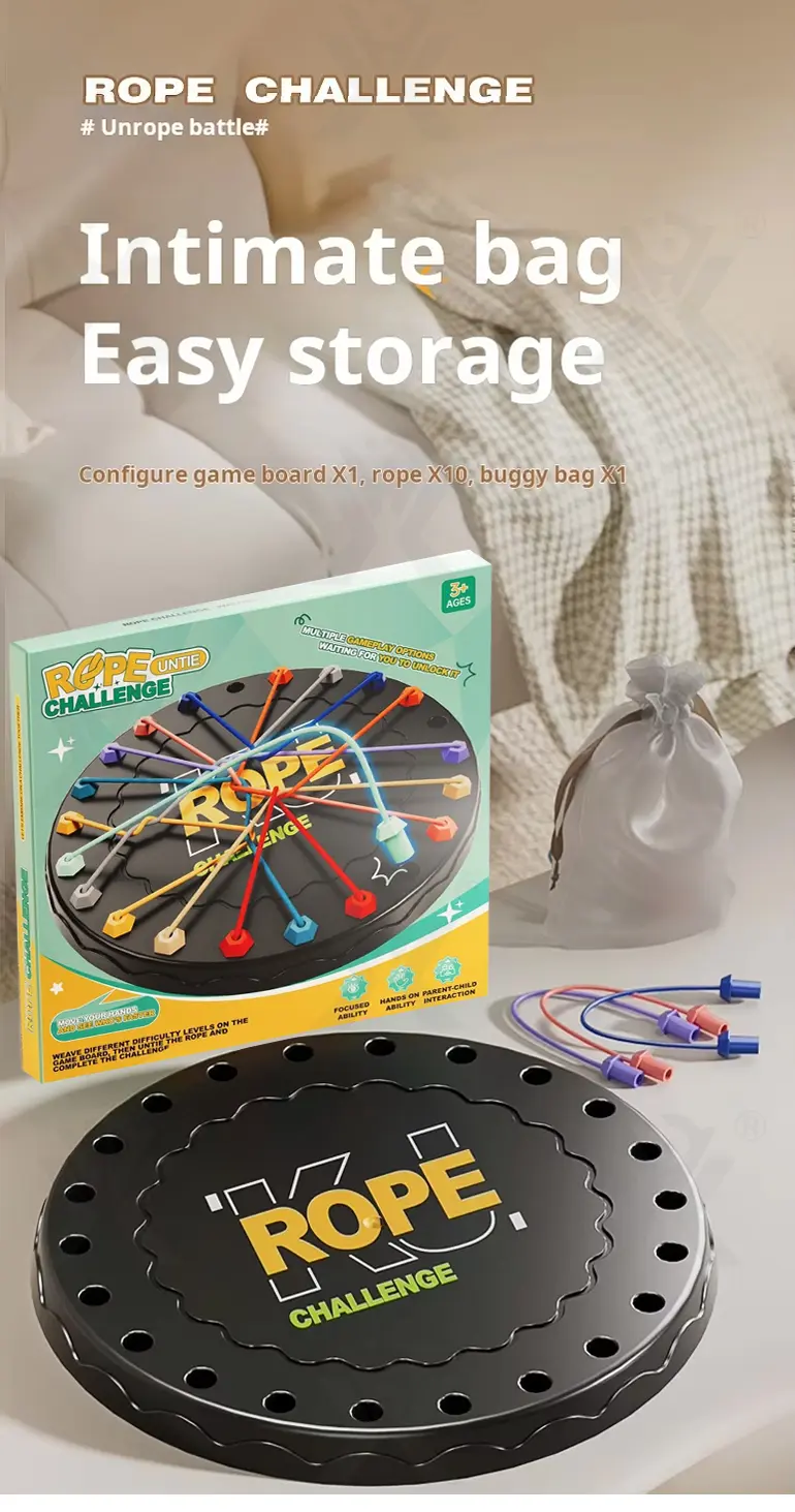 Rope Challenge Game Board, Logic Puzzle Board Game · TV10310 · detail image 8 of 10