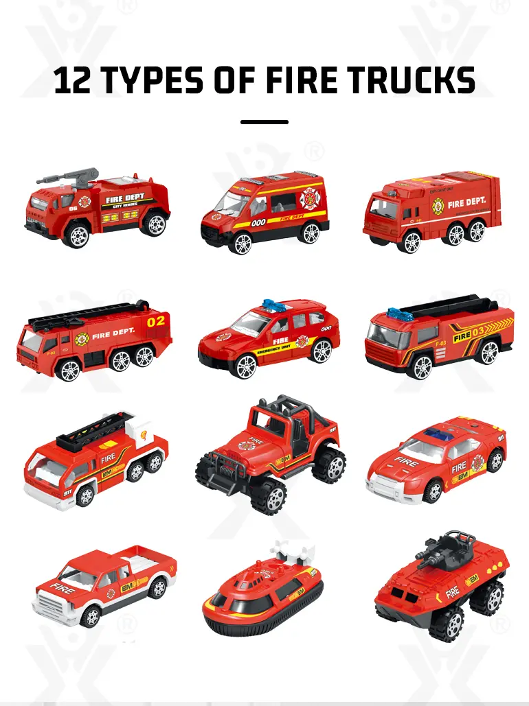 Diecast Fire Truck, Twist-Egg Style, 12 Collectable Style · TV10323 · detail image 2 of 10