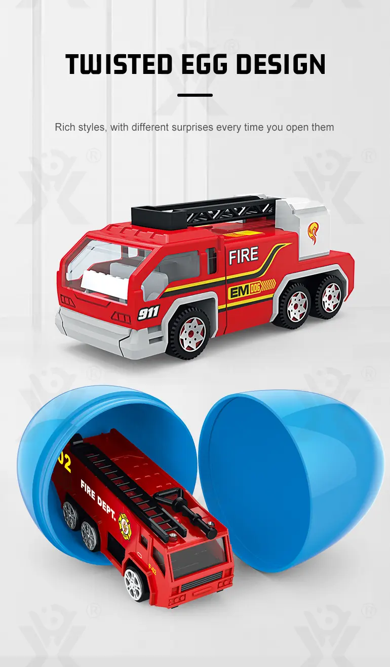 Diecast Fire Truck, Twist-Egg Style, 12 Collectable Style · TV10323 · detail image 3 of 10