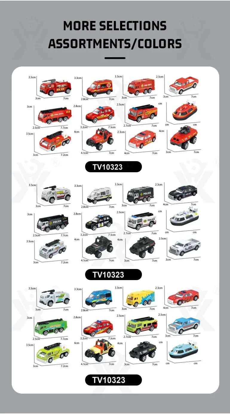 Diecast Fire Truck, Twist-Egg Style, 12 Collectable Style · TV10323 · detail image 8 of 10