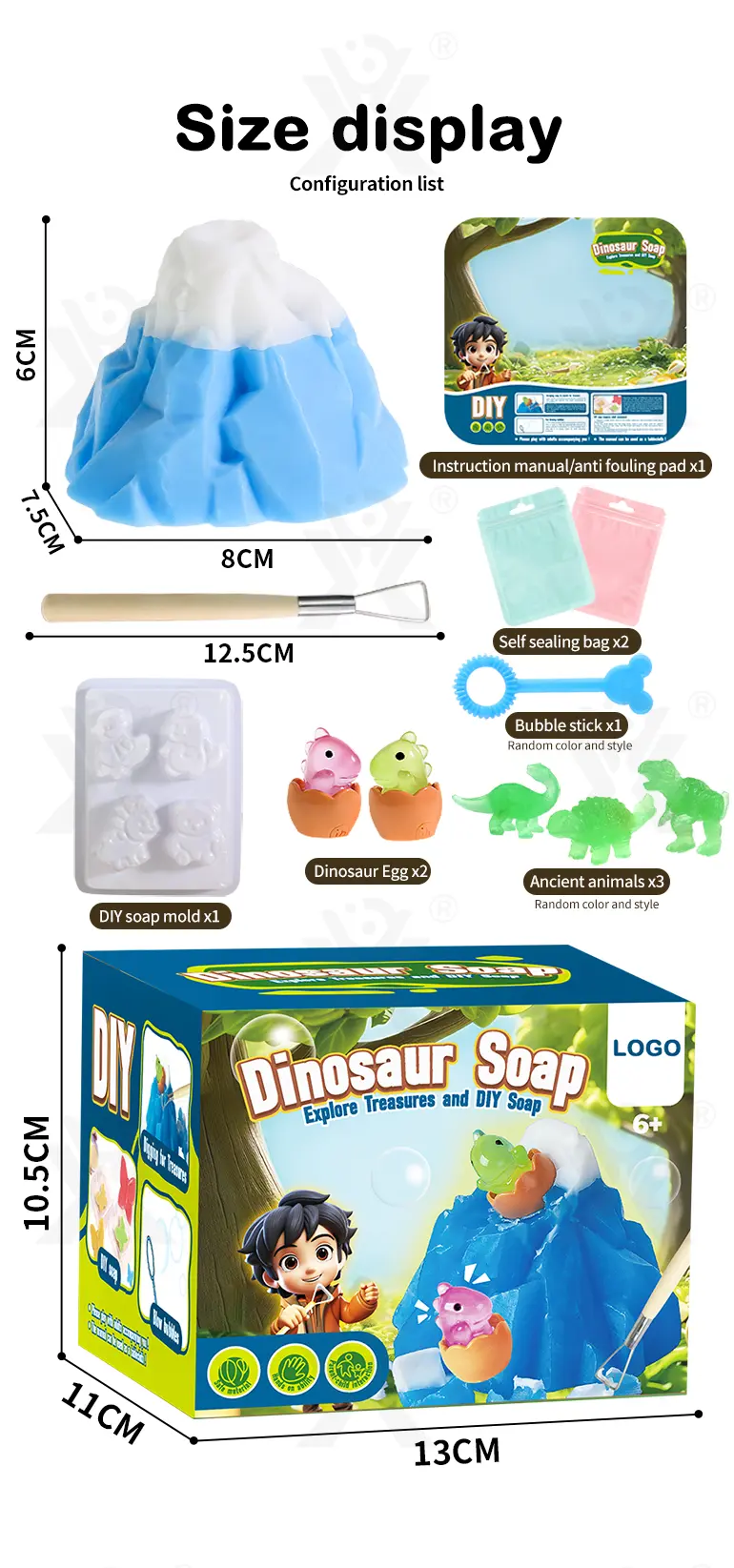 Dinosaur Soap, Vocalno Shape For Digging Play, Glow-in-the-Dark · TV10343 · detail image 6 of 6
