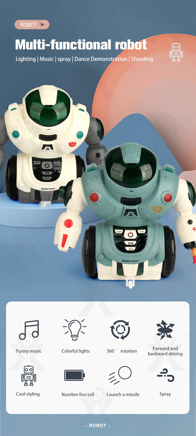 Electric Spray Robot Toys, Kid Robot Toys · TV10322 · detail image 1 of 10