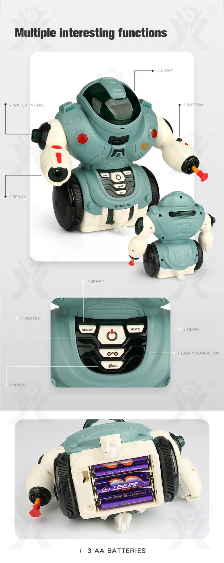 Electric Spray Robot Toys, Kid Robot Toys · TV10322 · detail image 2 of 10